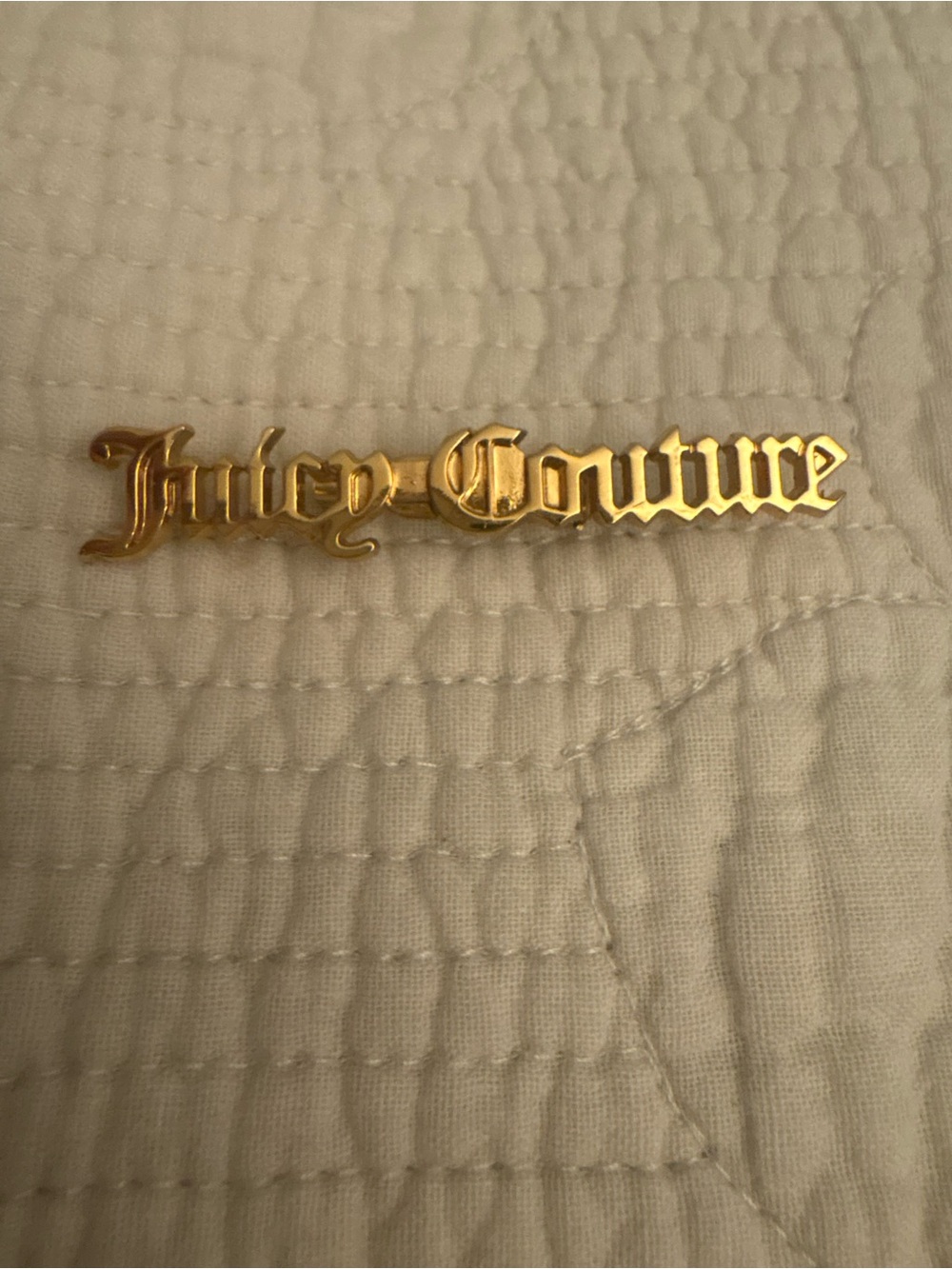 Juicy Couture Gold Script Logo Brooch Pin